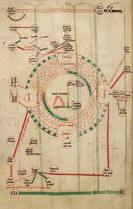神殿と聖墳墓のあるエルサレムの円形地図 作： Unknown artist