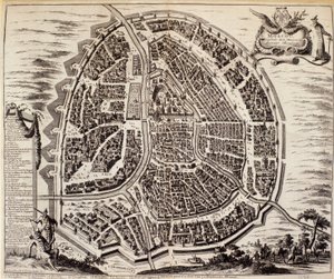 17世紀のモスクワの都市地図。 作： Unknown artist
