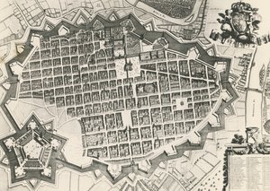 城塞のあるトリノの都市地図 作： Unknown artist