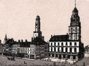 カレー市：旧灯台と市庁舎（「世界図説168景」より） Undated（19世紀後半 作： Unknown artist