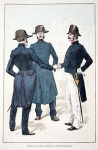 ルイ・フィリップ1世（ルイ・フィリップ）のオルレアン（1773～1850年）の都市の軍曹。カラーエッチング、ルイ・ルピーヌ（1846-1933）の後援で出版された本「平和の戦士たちの歴史」の挿絵のため。