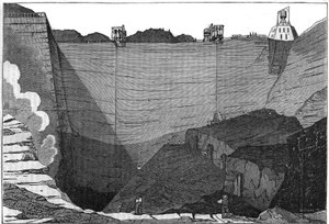 石炭産業：アリエの炭鉱ア・コメントリーの風景。絵になる店」1835年にて 作： Unknown artist