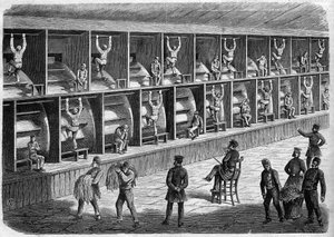 コールドバス・フィールド刑務所 - ロンドンの矯正施設 - トレッドミル - Coldbath Fields - London Engraving 1868 作： Unknown artist