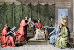 1801年のコンコルダート - 8月15日、教皇ピウス7世（Pius）（1742-1823）による、フランスと神聖なジーク（Saint Siege）の間のコンコルダートの署名 作： Unknown artist
