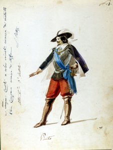 ジュゼッペ・ヴェルディが作曲したオペラ「ジョヴァンナ・ド・グズマン」のアリゴ役の衣装。1856年にミラノのスカラ座のために作られた匿名の衣装。 作： Unknown artist