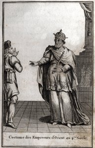 4世紀の東方皇帝の衣装。1814年にP.J.B.N.が発行した「Beaute de l