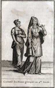 4世紀のギリシャ女性の衣装。1814年P.J.B.N.作の「Beaute de l