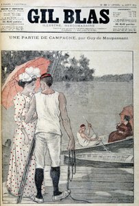 Guy de Maupassantの "A part of the Campaign "を描いた "Gil Blas "の表紙。14/08/1892. 作： Unknown artist