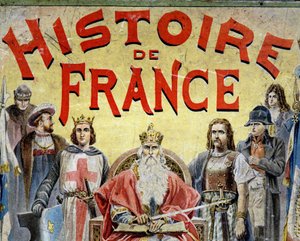 歴史上の人物が描かれた書籍「Histoire de France」の表紙。 作： Unknown artist