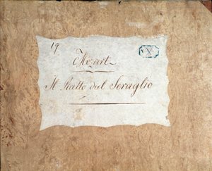 モーツァルトのオペラ「Die Entfuhrung aus dem Serail」のリヒテンタール版スコアの表紙（1838年