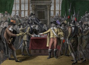 長い議会を解散したクロムウェル - ランプ議会 - オリバー・クロムウェル（1599-1658）が英国議会を解散 作： Unknown artist