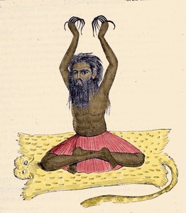 文化、文明、インド社会。爪の長いファキール（ファキリ）の肖像（インド 作： Unknown artist