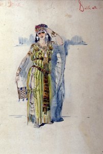 カミーユ・サン・サーンス（Saint-Saens）のオペラ「サムソンとダリラ」の第1幕のダリラの衣装。1877 作： Unknown artist