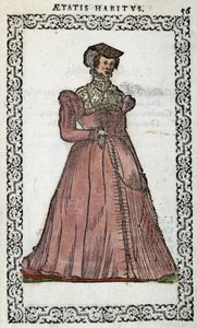ジャン・スルペリウスの「習慣と死化粧」に登場する「フランス人女性」。 作： Unknown artist