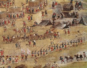ラ・ロシェル包囲中のリシュリュー軍の詳細（油彩・キャンバス、1640年頃 作： Unknown artist