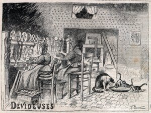 リヨンの絹織物工場の内部 1895年の『輝ける時代』誌に掲載された写真 作： Unknown artist