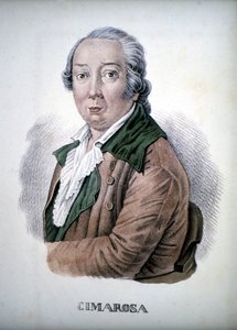 ドメニコ・チマローザ（1749-1801） 19世紀のカラーエングレーヴィング。 作： Unknown artist