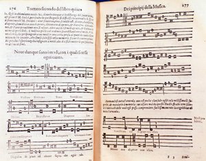 グレゴール・ライシュの『Margarita philosophica』（1600年）の2ページ。 作： Unknown artist
