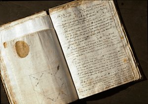 イタリアの天文学者・物理学者であるガリレオ・ガリレイ（1564-1642）がコジモ・デ・メディシス（コジモ2世・メディチ）のために書いた原稿「Medicea Sidera」または「Pianeti Medicei（Planetes mediceennes）」の2ページで、ガリレオが発見したことを公開している。 作： Unknown artist