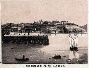 イギリス、ドーバー。ドーバーの港（ハーバー）の入り口。『世界図鑑168景』より 未発表（19世紀後半 作： Unknown artist