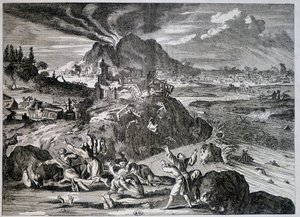 1650年の東京の地震 - 彫刻 作： Unknown artist