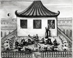 日蝕 - 「シャム王国の航海、1688年の歴史」の中で。 作： Unknown artist