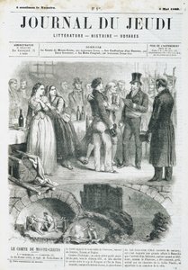 モンテ・クリスト伯（Monte Cristo）のエドモン・ダンテス（Edmond Dantes）が接待を受ける-1860年03月05日付「Le Journal du Thursday」にて 作： Unknown artist