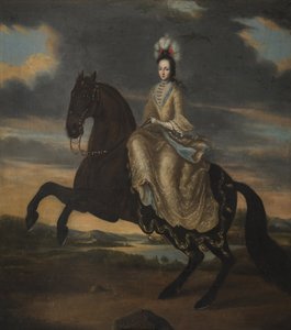 Edwige Sophie de Suede - スウェーデン女王ヘドヴィグ・ソフィア・オブ・ホルスタイン・ゴットープ公爵夫人（1681-1708）の肖像、匿名 .油彩・キャンバス