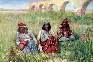 カリフォルニア州、ネイティブ・アメリカンの高齢女性 作： Unknown artist
