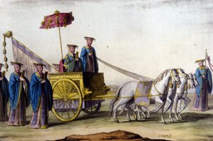 戦車に乗った明朝の皇帝-J.フェラリオ編「Le costume ancien et moderne」に掲載。ミラノ 作： Unknown artist