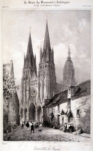 The Monumental and Archaeological Middle Ages "に掲載されたバイユー大聖堂のエングレーヴィング。19世紀