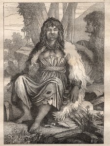 Jean Francois Galaup de La Perouse（1741-1788）の世界一周遠征（1785-1788）：フランス（アラスカ）の港の女性のタイプ - 図版は "Les Grands Mariners du 18 century "から引用。 作： Unknown artist