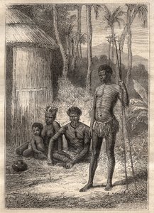 1791年にジャン・フランソワ・ガラップ・ド・ラ・ペルーズ（1741-1788）を探しに行ったアントワーヌ・ブルーニ（Bruni）・ダントルカストー（1737-1793）の遠征：先住民ネオ・カレドニアン - 図版は "The Grands Mariners of 18th century "より引用。