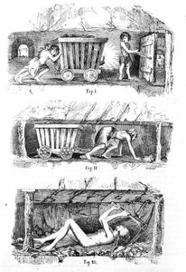 イギリスの炭鉱での児童労働の搾取 作： Unknown artist
