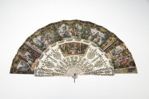 扇子 1860年頃 印刷・塗工紙、螺鈿、金・銀・銅の金属、鏡 メーカー不明 作： Unknown artist