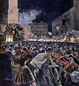 ローマでのエピファニーの時のベファーナの饗宴。1895. 作： Unknown artist
