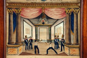 フェンシング：1826年4月にコン・ポアントの特許を取得。 作： Unknown artist