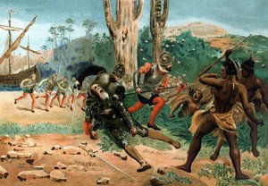 フェルナンド・デ・マゼラン死去（1480年頃～1521年）、ポルトガルの航海士、1521年4月27日マクタン島（フィリピン）で殺害される。バルセロナ 1877年