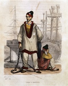 Forçat à perité - in "Les Bagnes: histoire, types, moeurs, mystère" by Maurice Alhoy, ed. Gustave Havard, Paris 作： Unknown artist