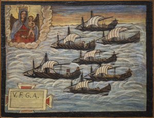 元ヴォト（ex voto）の水兵、海の危険から生き延びた水兵の献身と感謝の誓いとして人気のある捧げ物は、ナポリのアーチの聖母教会（Madonna dell