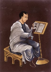 9世紀のフランス。福音書を読む。
