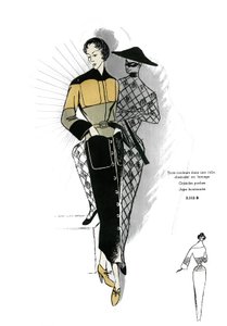 フランスのファッション、ウールのシャツドレスのデザイン。 作： Unknown artist