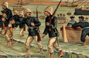 1895年、マダガスカルのマジュンガに上陸したフランス軍 作： Unknown artist