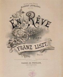 フランツ・リスト（1811-1886）の楽譜「En reve」の扉 19世紀 ボローニャ、civico museo musicale 作： Unknown artist