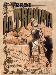 ジュゼッペ・ヴェルディ（1813-1901）のオペラ「椿姫」の楽譜の表紙 19世紀 個人蔵