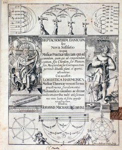 ジョン・マイケル・コーヴィナス著『Heptachordum danicum』の扉絵 作： Unknown artist