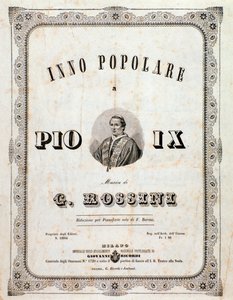 楽譜の扉 ジョアッキーノ・ロッシーニによるピウス9世への人気讃歌 作： Unknown artist
