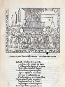 フランキーノ・ガフリオによる条約「Angelicum ac divinicum opus musicae」の扉絵