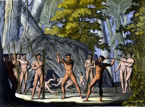 ブラジルのインディアン、ボトクドスの間の未来-フェラリオの「古代と現代の衣装」（ミラノ編）にて 作： Unknown artist