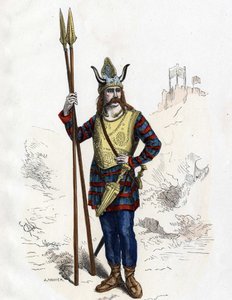 ローマのコンケトの前のガリアの指導者-「The Civil and Military Costumes of the French through the centuries Paris F. Roy 1882」に掲載。